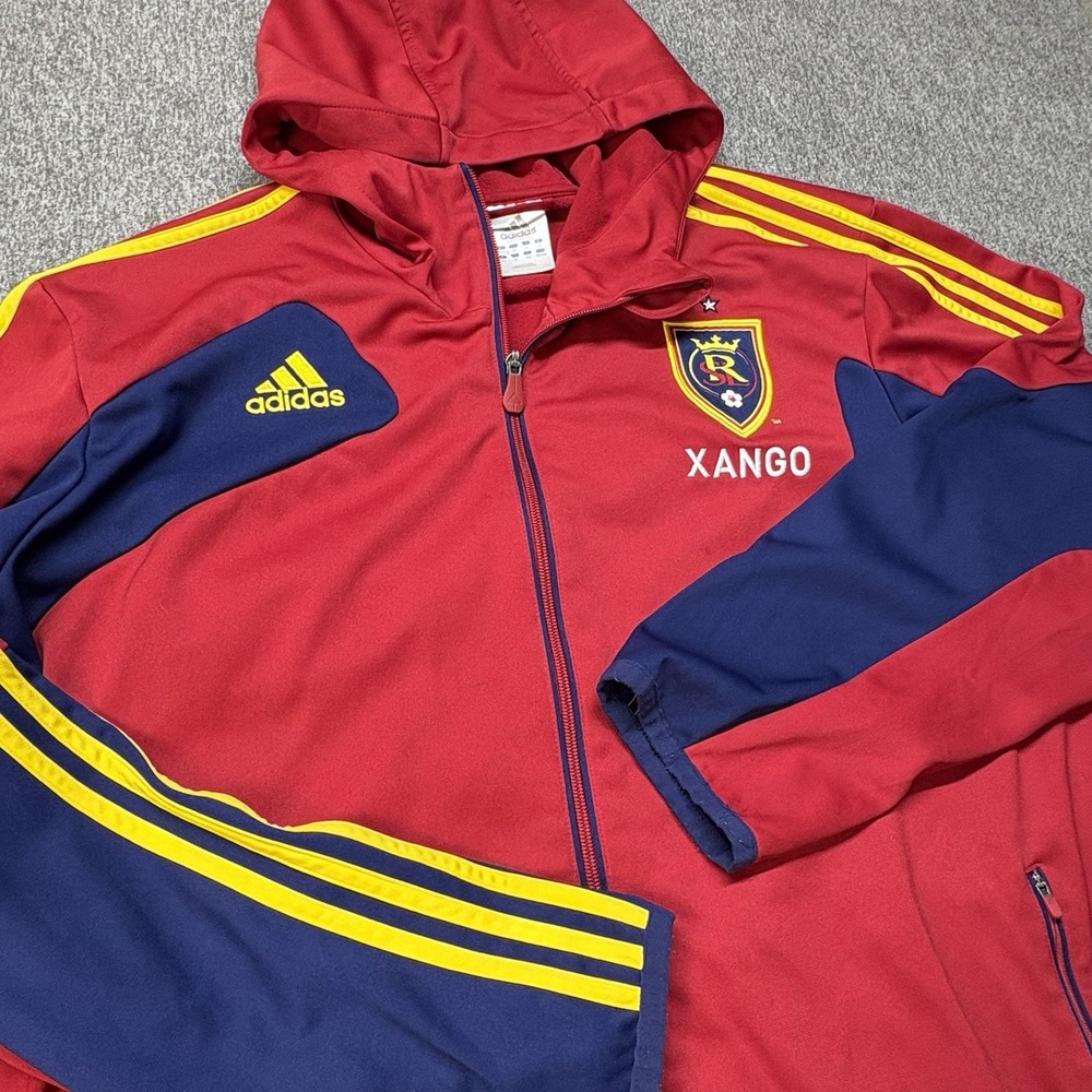 Adidas Xango Real Salt Lake Logo Mens 2XL Track Jacket Hoodie 2011 Zip MLS RSL